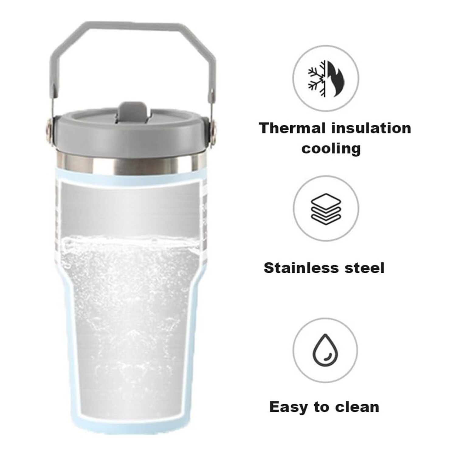 Mug Termo Inoxidable 600ml Blanco Port&aacute;til Antifugas image number 2.0