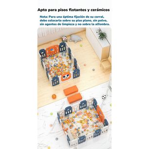 Corral Beb&eacute; Plegable 1.8x2.1m Alfombra Naranjo Lubabycas