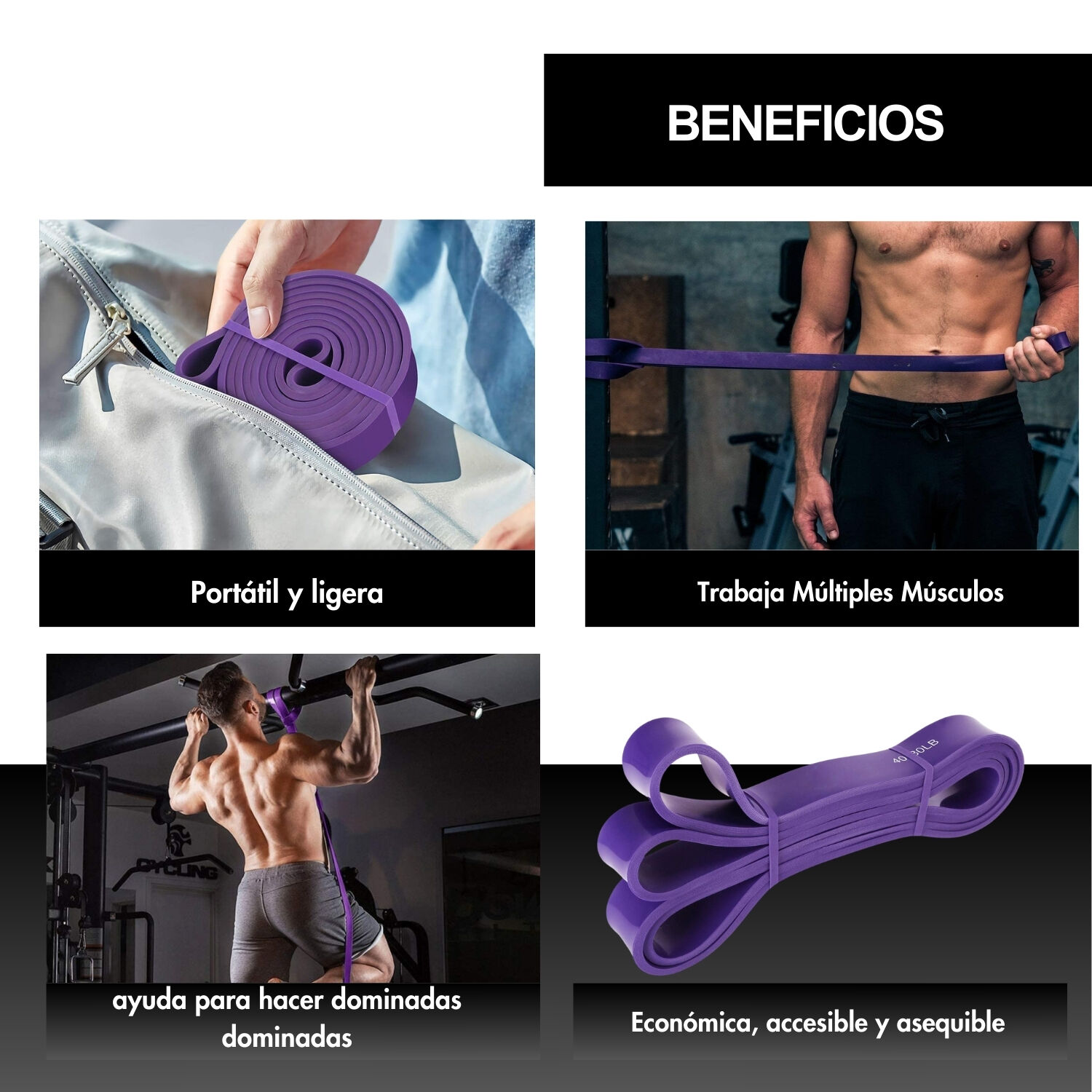 Powerband Banda De Resistencia Crossfit Gym Calistenia 36kg image number 4.0