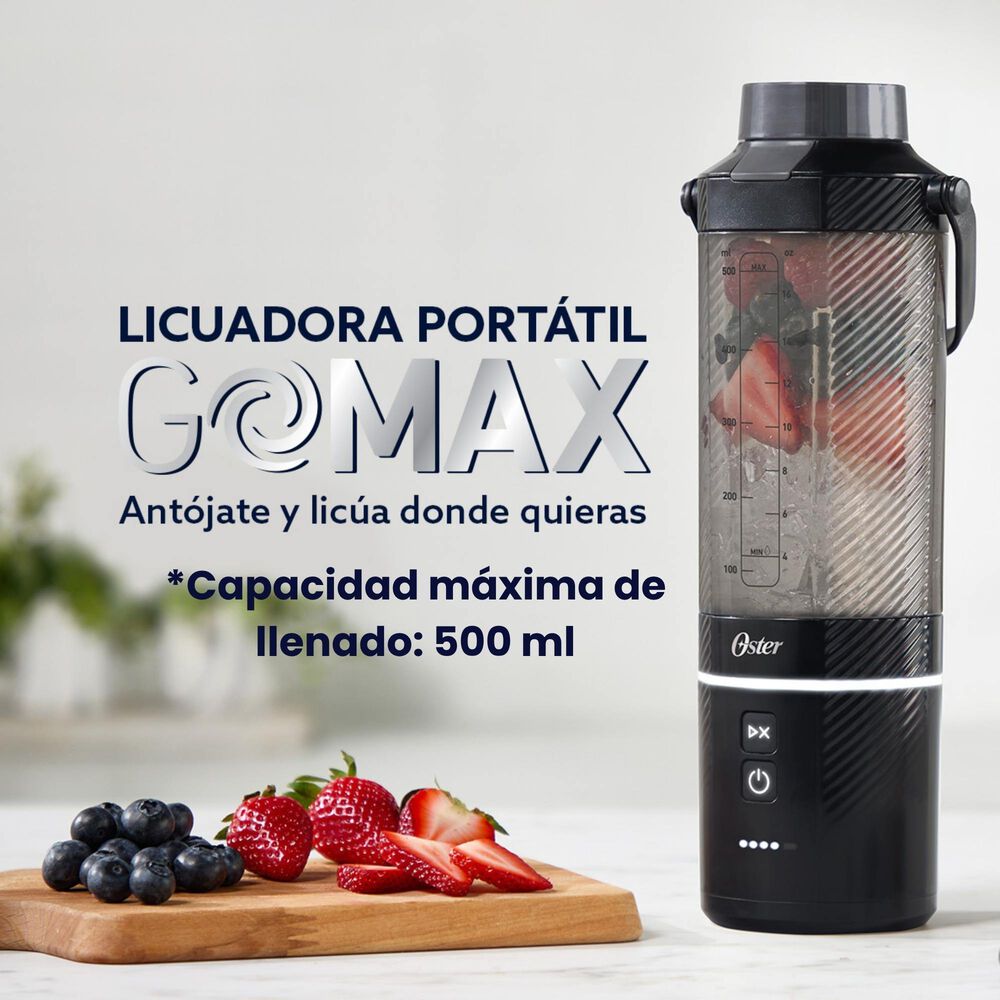 Oster Licuadora Portátil, Gomax, 590 Ml De Capacidad, Para Smoothies, Negro, Blstgfp-b20-000 image number 1.0