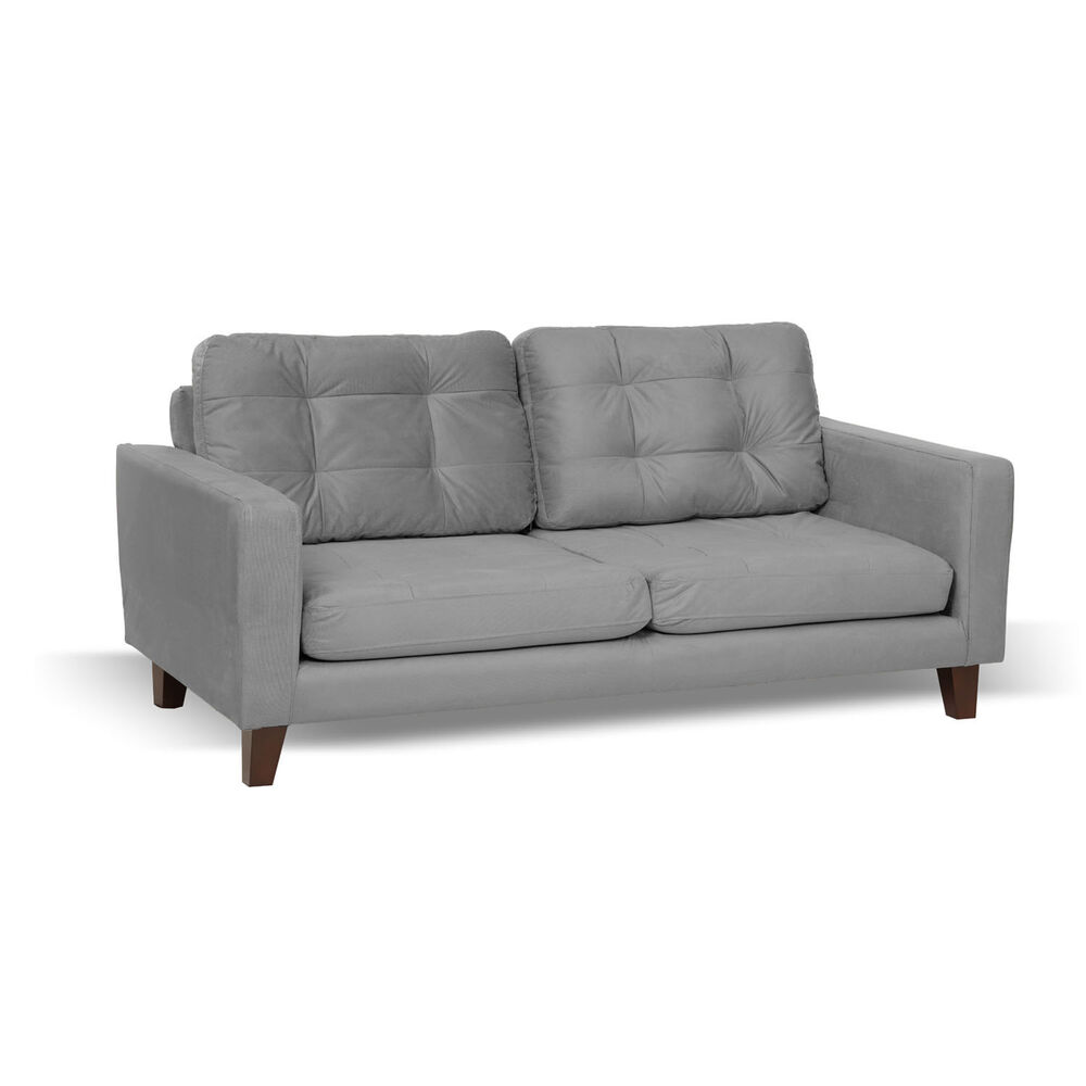 Sofa Napoles 2 Cuerpos Tela Velvet Gris image number 1.0