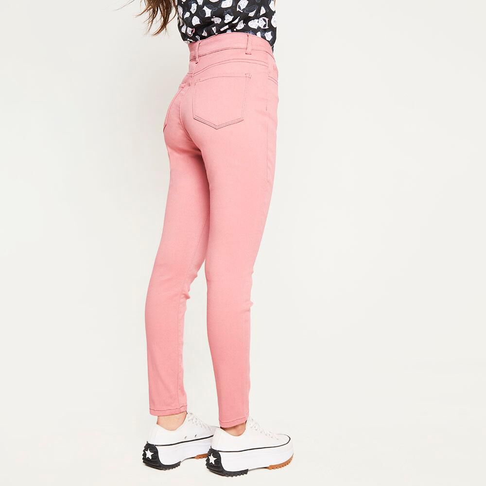 Jeans Color Con Botones Tiro Alto Super Skinny Mujer Freedom image number 2.0