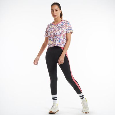 Polera Deportiva Crop Estampada Manga Corta Mujer Wetland