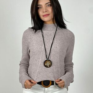 Sweater De Lana Diseño Trenzado