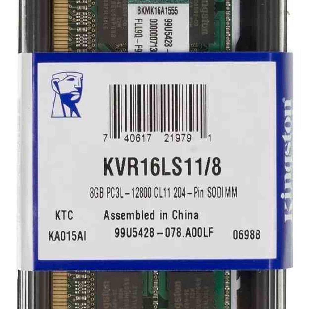 Memoria Ram Valueram Color Verde 8gb 1 Kingston Kvr16ls11/8 image number 1.0