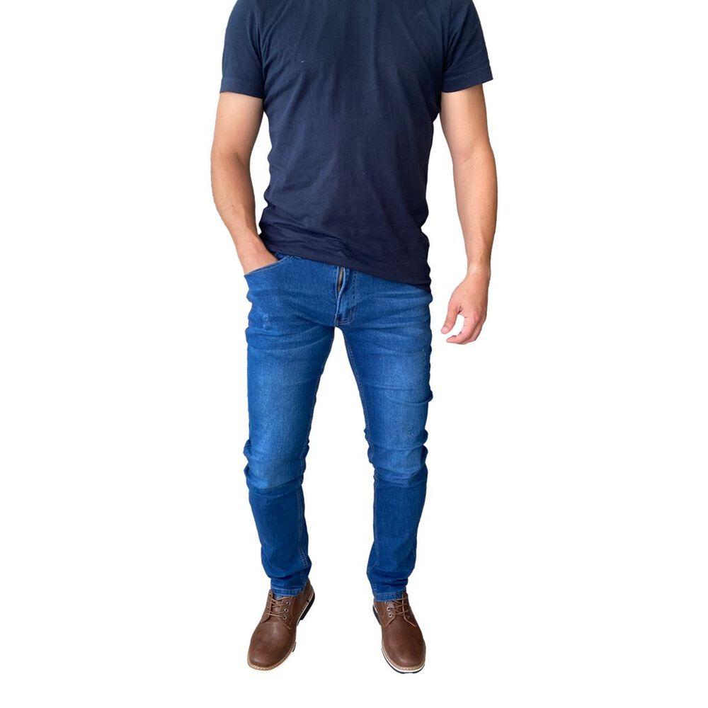 Jeans Hombre Elasticados Slim Azul image number 3.0