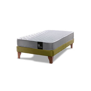 Cama Europea Zen Best 1.5 Plaza Tela Velvet Pistacho