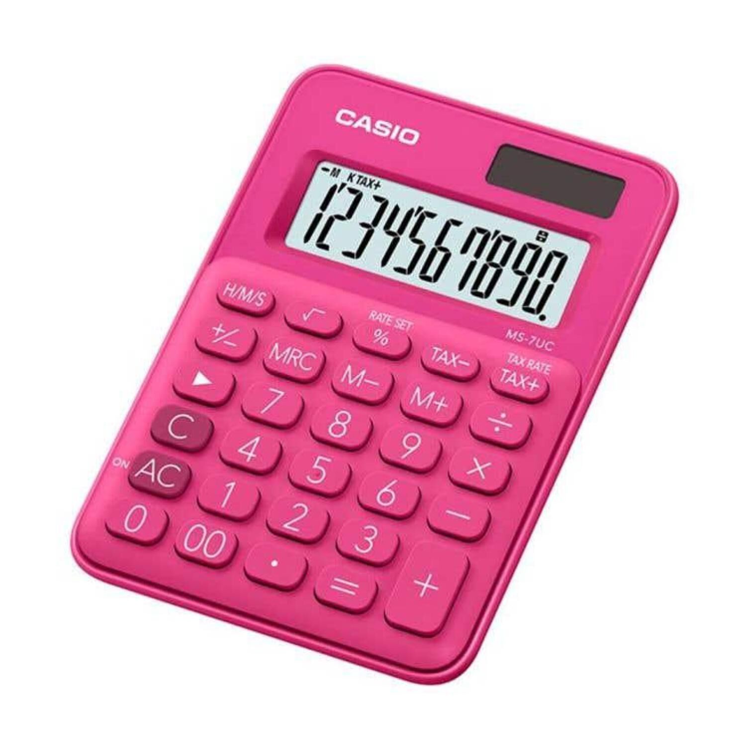 Calculadora De Escritorio 12 Digitos Rosado Ms-7uc image number 1.0