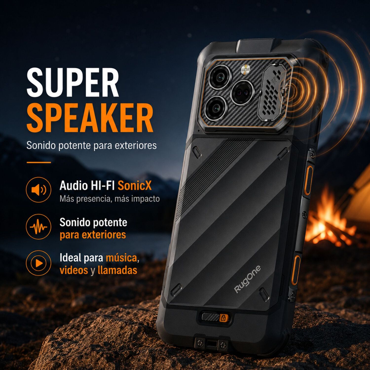Celular Rugged Rugone Xever 8 4g 2 Bater&iacute;as 256gb 16gb Ram image number 3.0