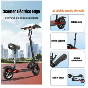 Scooter Adulto El&eacute;ctrico 40km 48v 350w Edge Negro