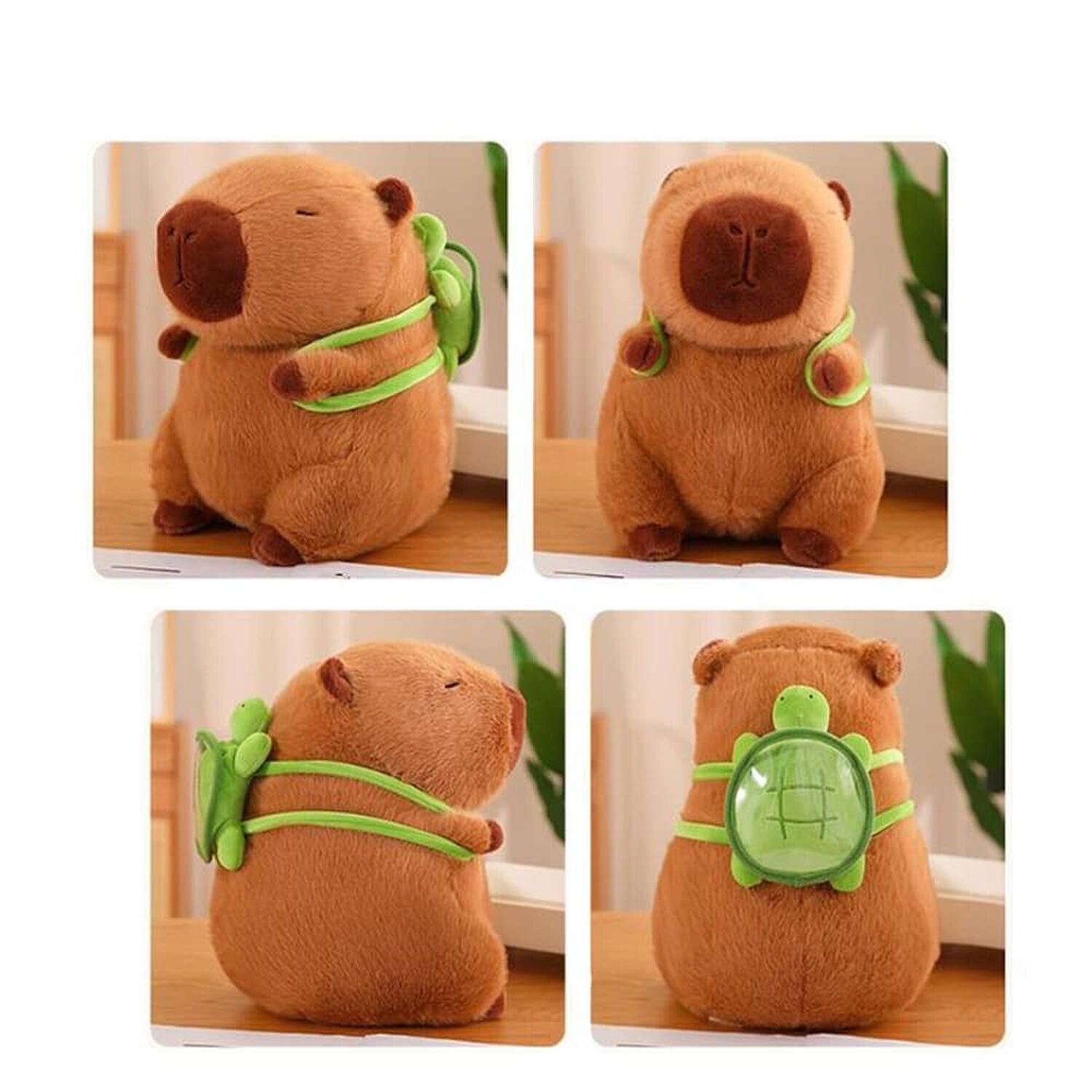 Peluche De Capibara Kawaii Carpincho Mochila Tortuga 40cm image number 4.0