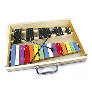 Metal&oacute;fono 25 Notas Color Caja Madera Alaguez