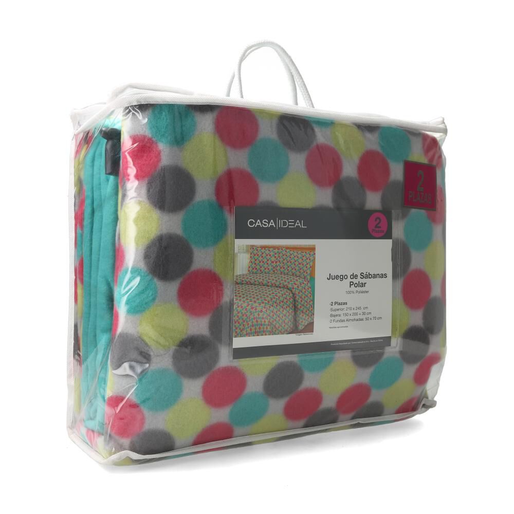 Juego De Sábanas Polar Casaideal Multicolor / 2 Plazas image number 4.0