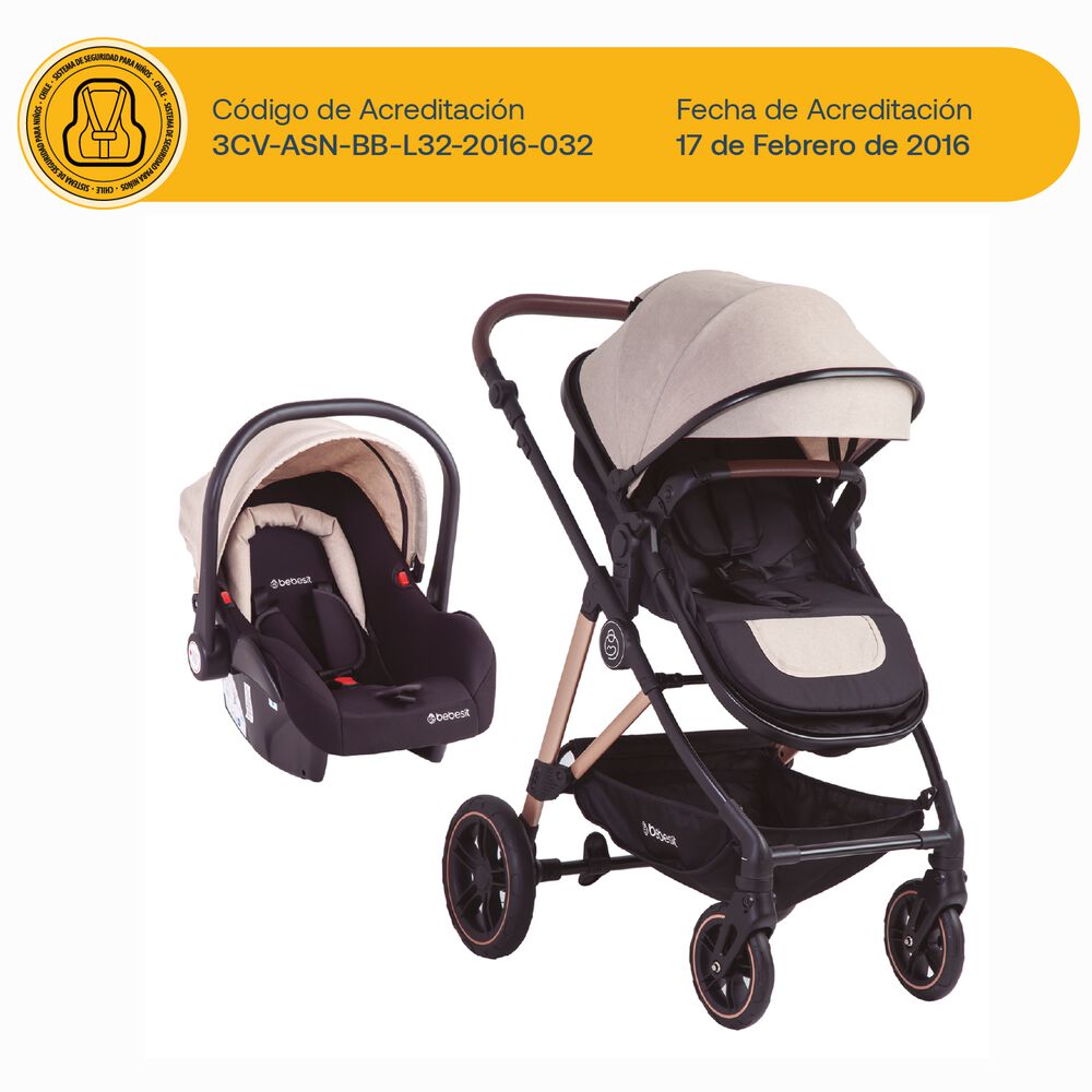 Coche Cuna Travel System Neo Beige Bebesit image number 9.0
