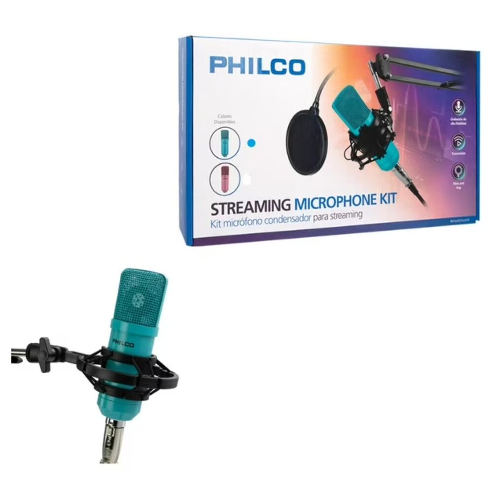 Kit Grabacion Estudio Microfono 4 En 1 Turquesa Kit68 image number 3.0