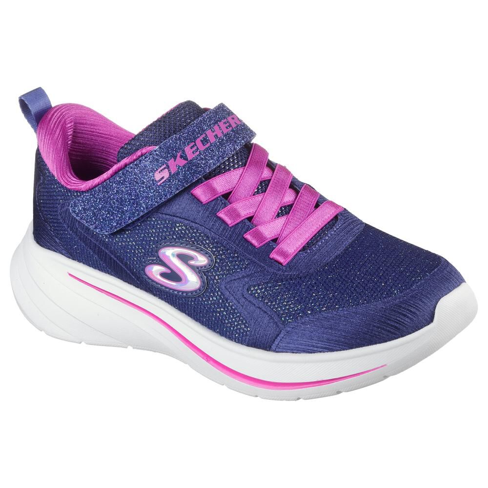 Zapatilla Infantil Niña Skechers Wave 92 Nvy image number 4.0