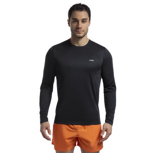 Polera Essential Manga Larga Negra Hombre