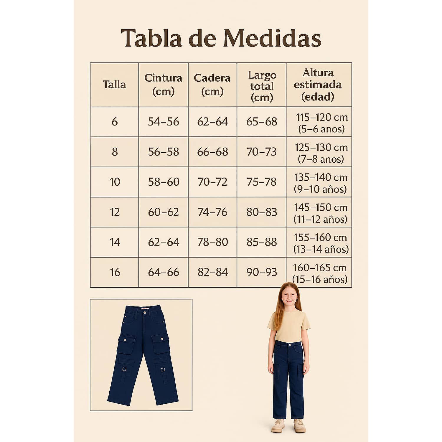 Pantal&oacute;n Cargo Juvenil Para Ni&ntilde;a image number 3.0