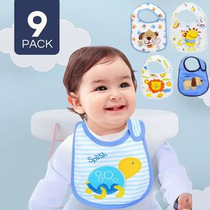 Pack 9 Baberos Impermeables Regulables Para Beb&eacute;s Jump Kids Ni&ntilde;os