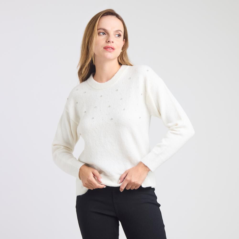 Sweater Aplicación Perlas Regular Mujer Kimera image number 0.0
