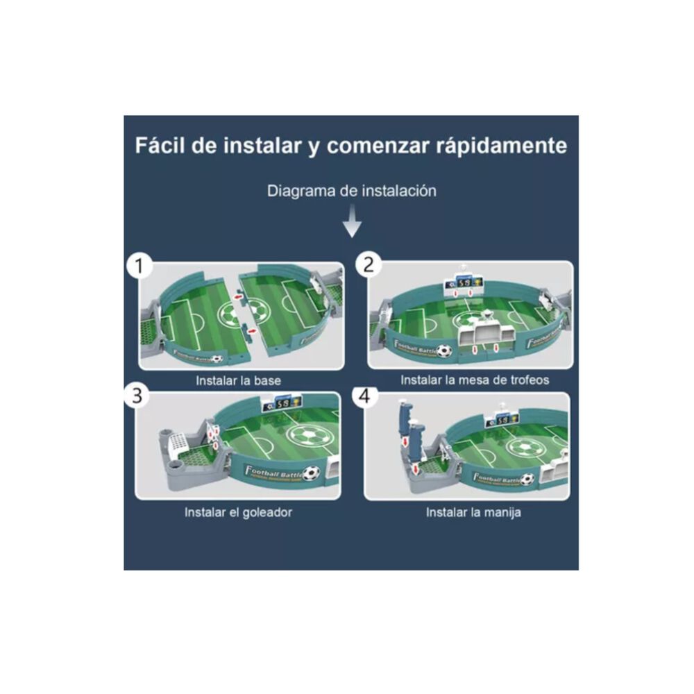 Juego Cancha De Futbol Mesa Portátil Niños Diversión Plástic image number 6.0