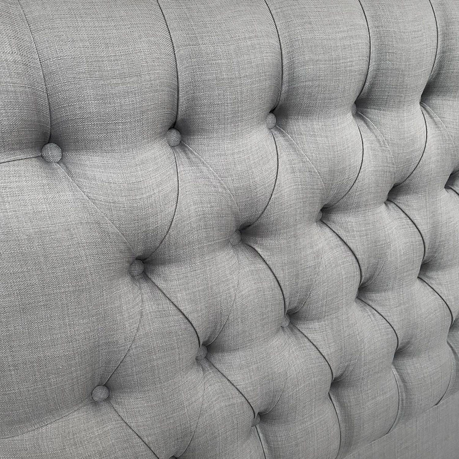 Respaldo De Cama Capiton&eacute; Premium Lino Gris Plata Super King image number 2.0