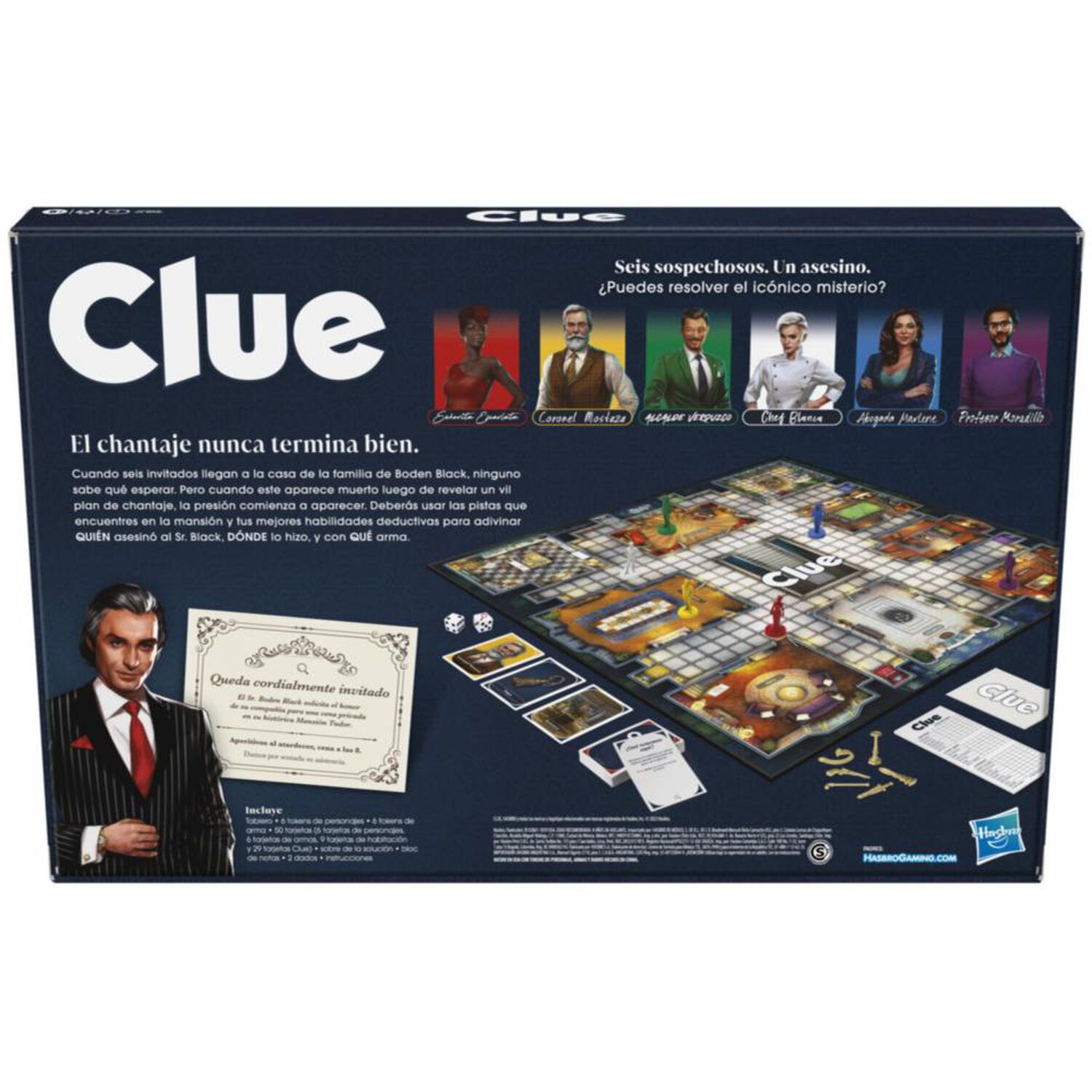 Juego De Mesa Hasbro Gaming Clue Cl&aacute;sico Renovado image number 3.0