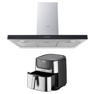 Kit Freidora De Aire Digital 7l + Campana Isla Gr&ouml;ner Touch 90 Cm