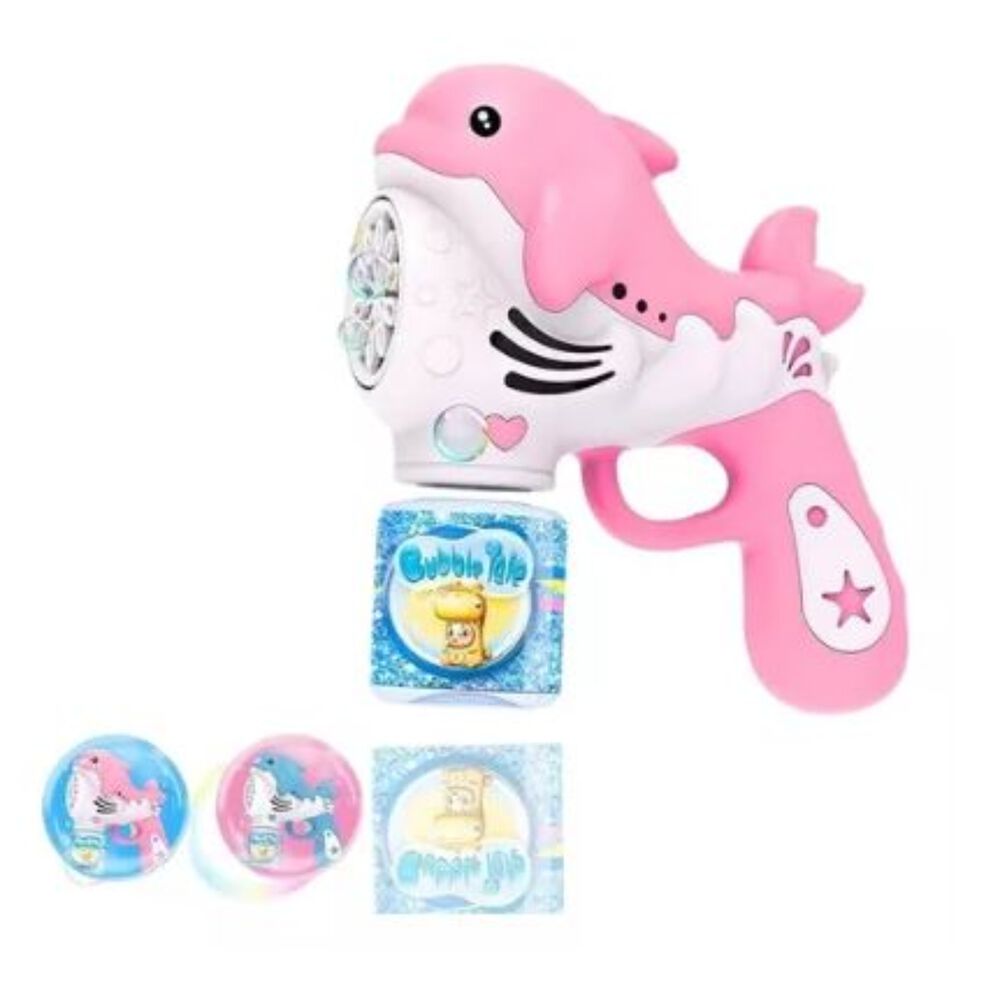 Lanzador De Burbujas Delfin Para Niños Con Luces Led Rosado image number 0.0