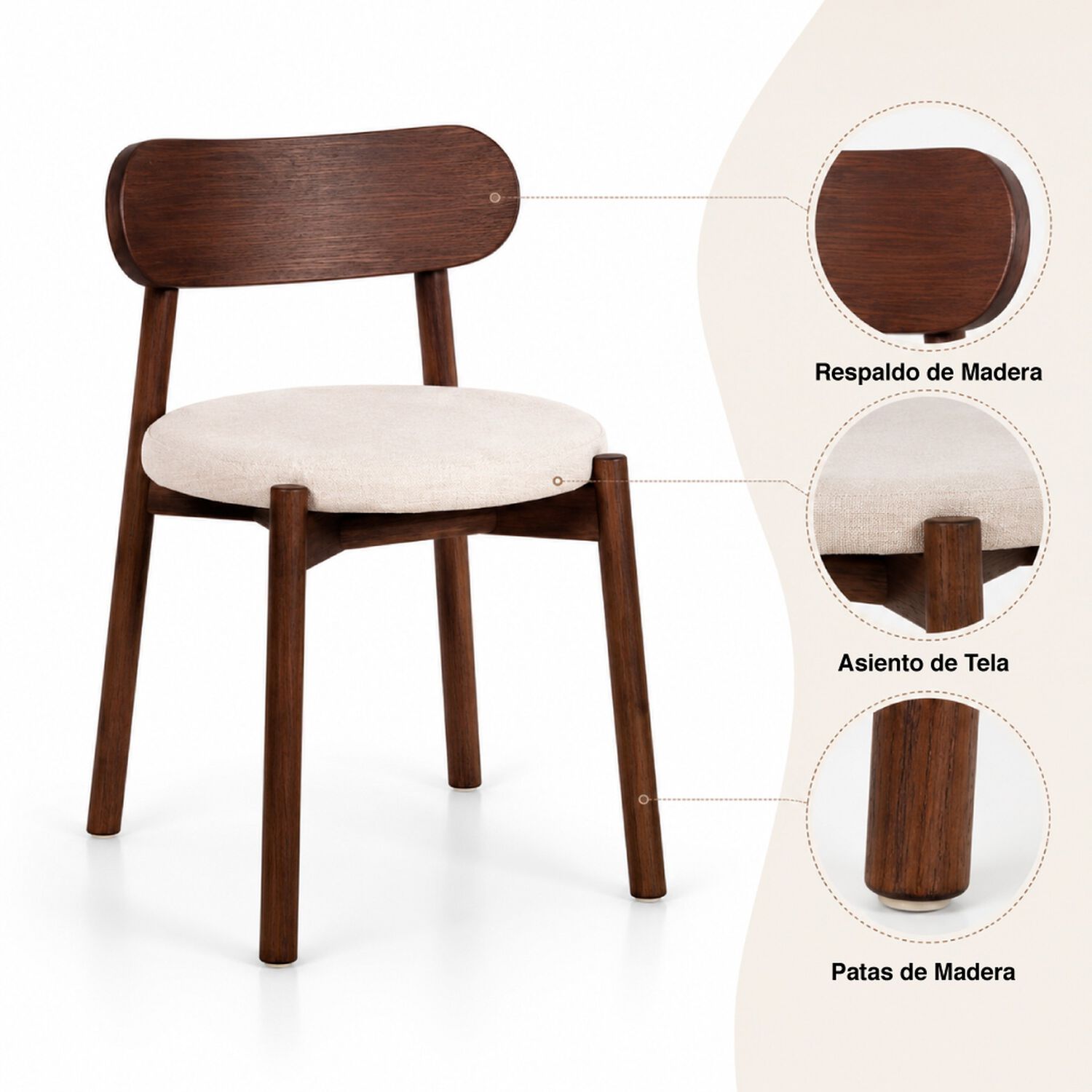 Silla De Comedor Madera Bauen 44x45x77 image number 4.0