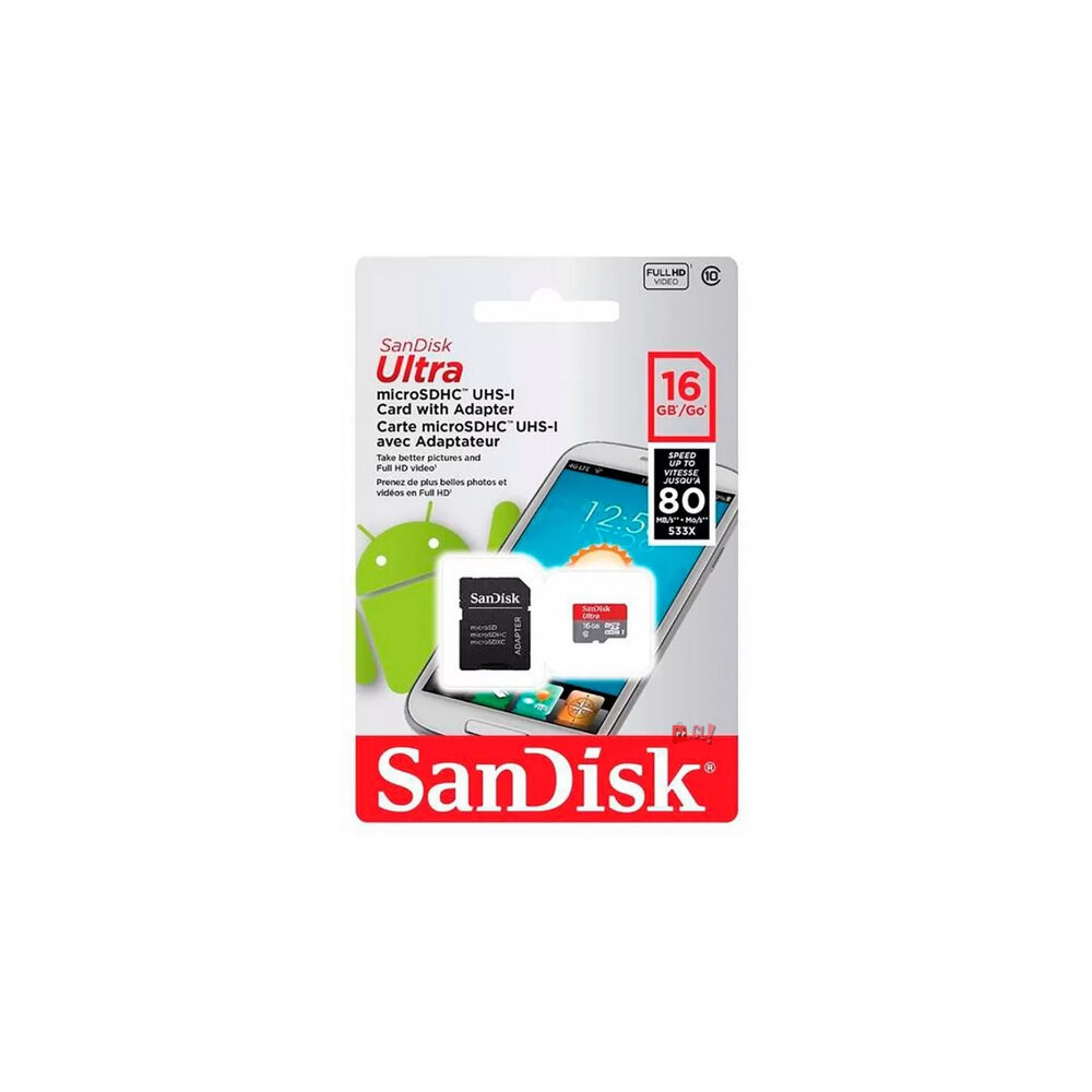 Tarjeta De Memoria Microsdxc Sandisk 16gb (80mb/s) - Ps image number 2.0