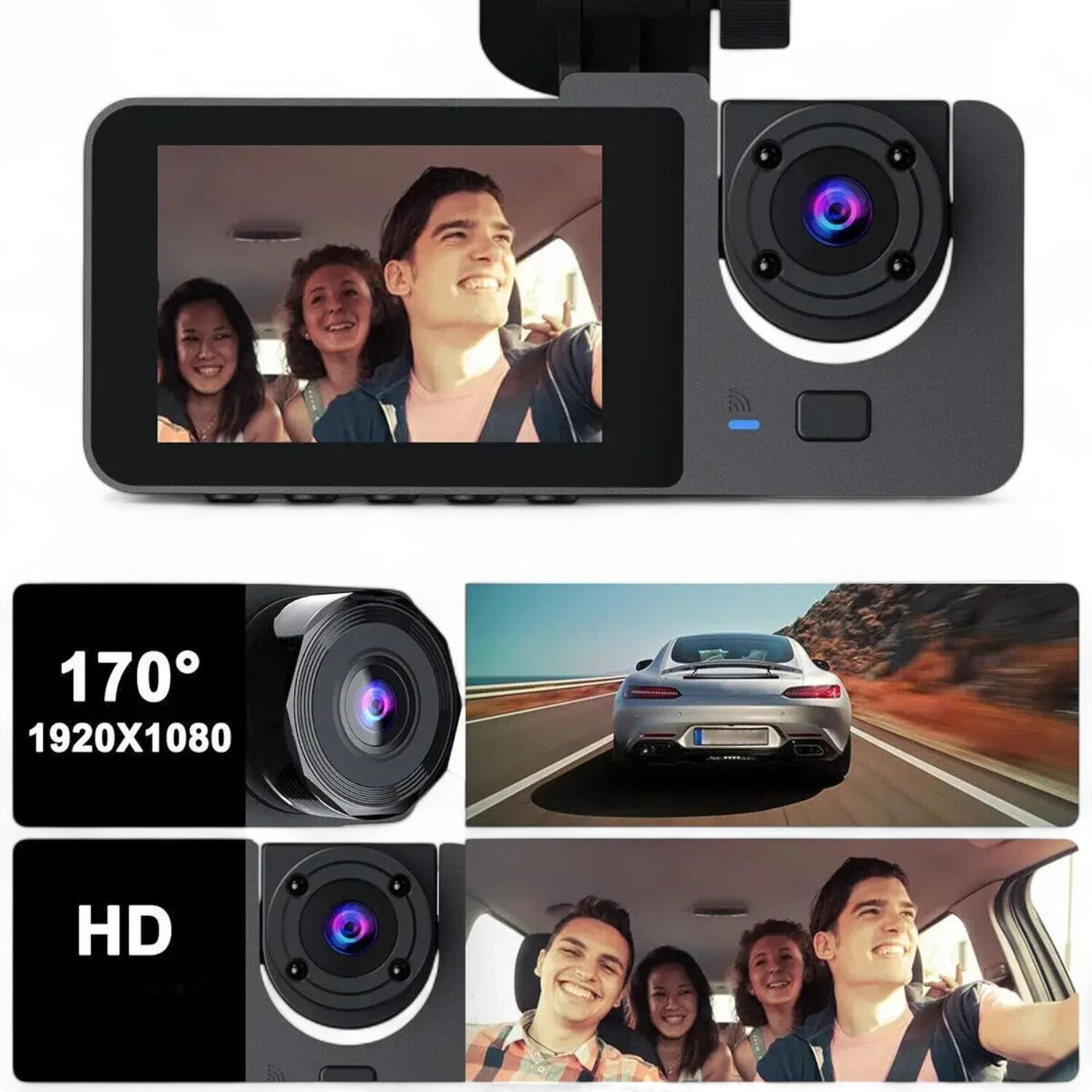 Dashcam Fhd Con Visi&oacute;n Nocturna Dual C&aacute;mara - Dvr Automotriz image number 6.0