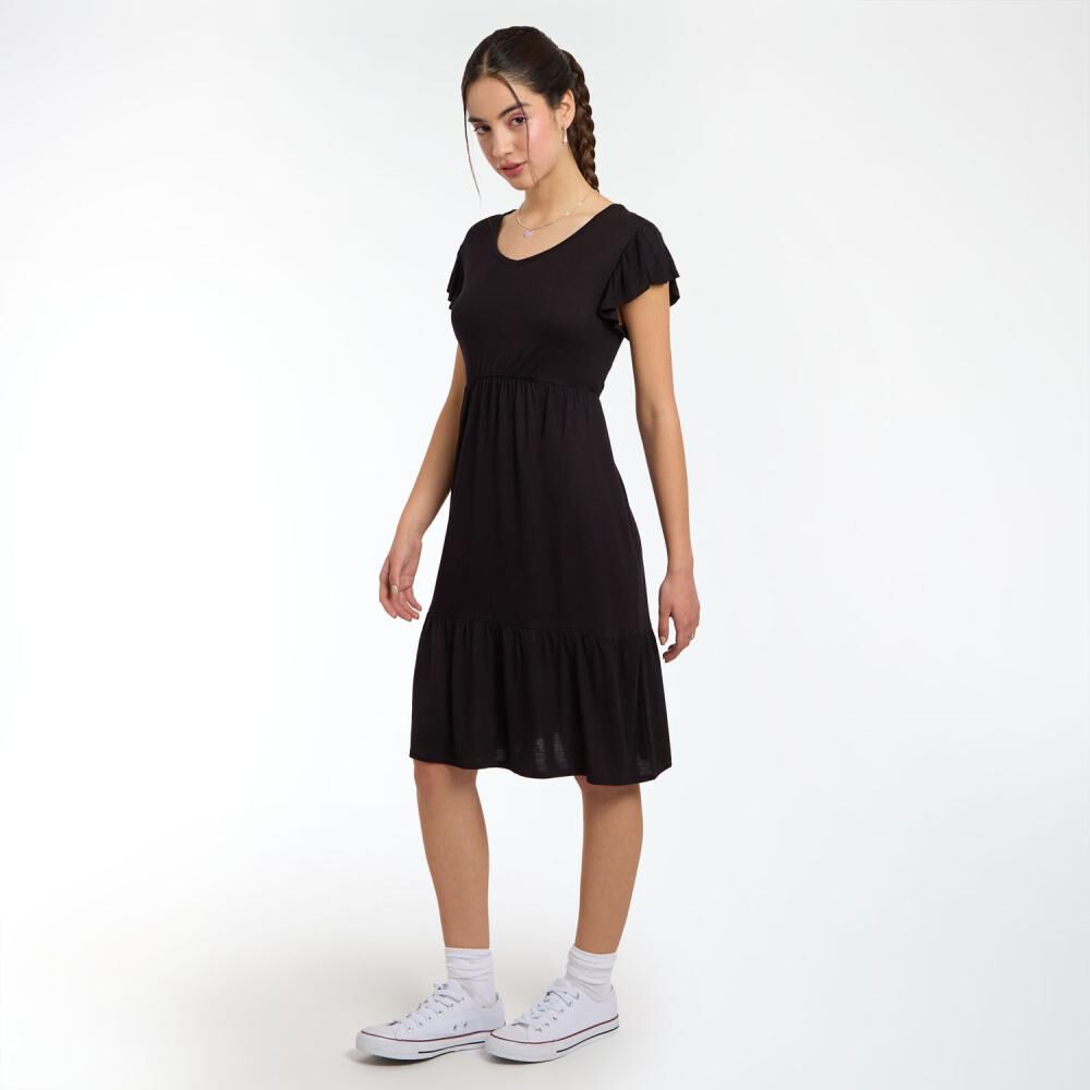 Vestido Manga Corta Con Vuelos Cuello Redondo Mujer Freedom image number 2.0