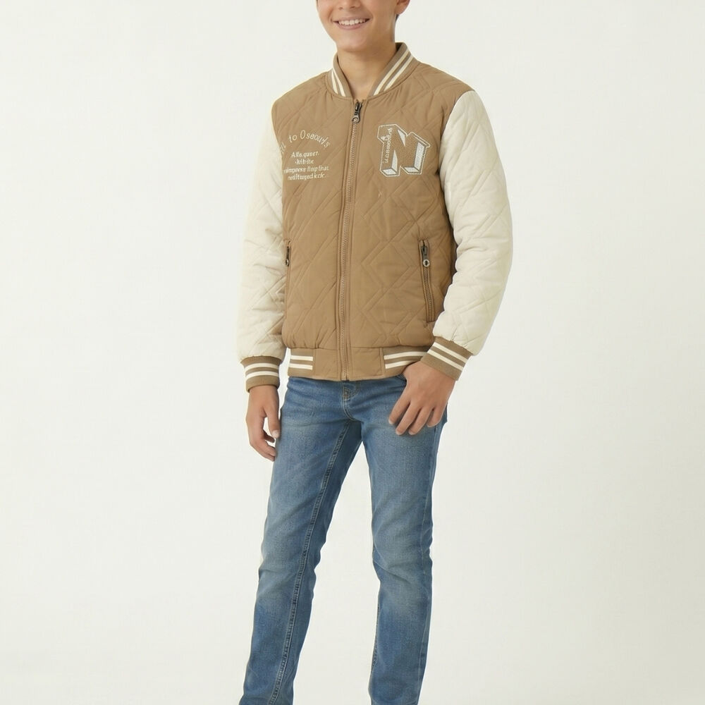 Chaqueta Varsity Bomber Acolchada Capucha Urbana Desmontable image number 2.0