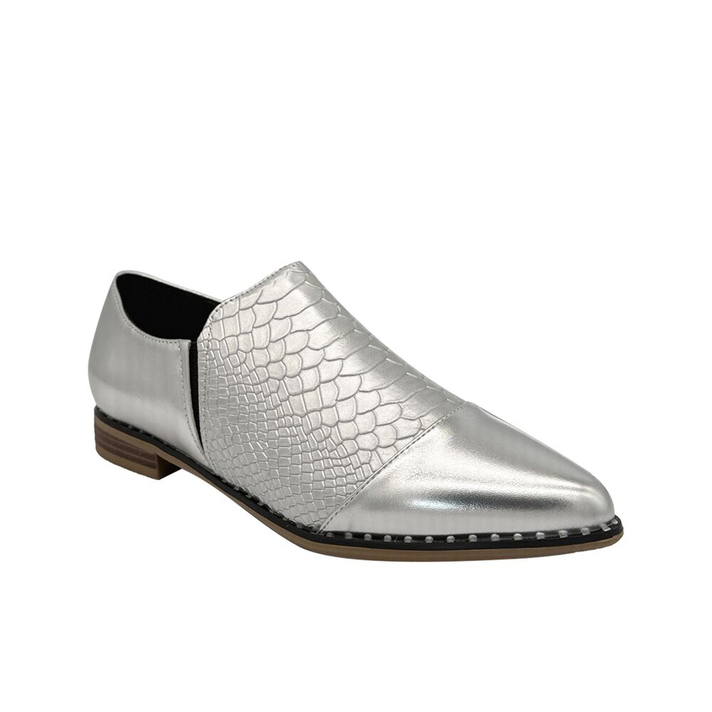 Zapato Para Mujer Croco Plateado Danicolle image number 1.0