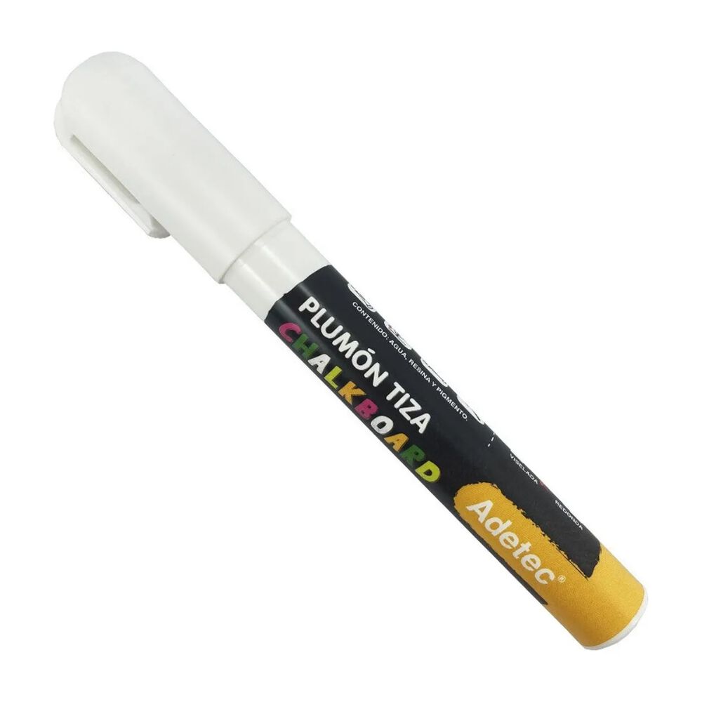 Adetec - Plumón Tiza Blanco 2 Unidades image number 2.0