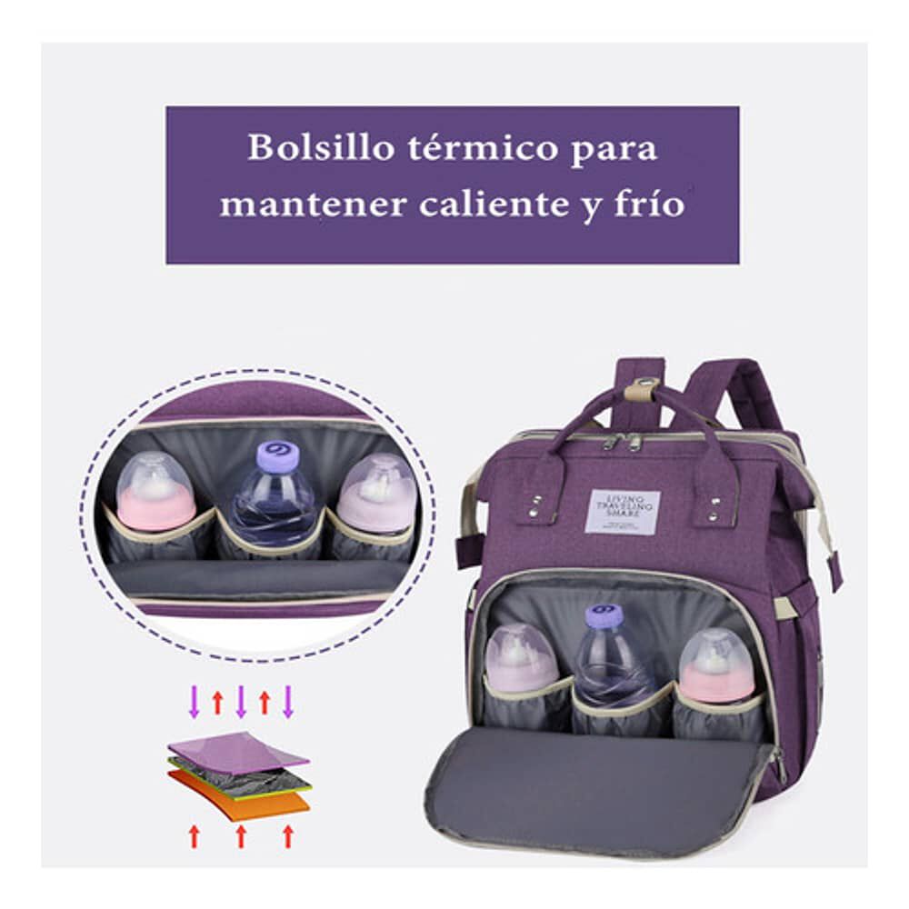 Mochila Maternal 3 En 1 Con Cunita Lubabycas Gris image number 4.0