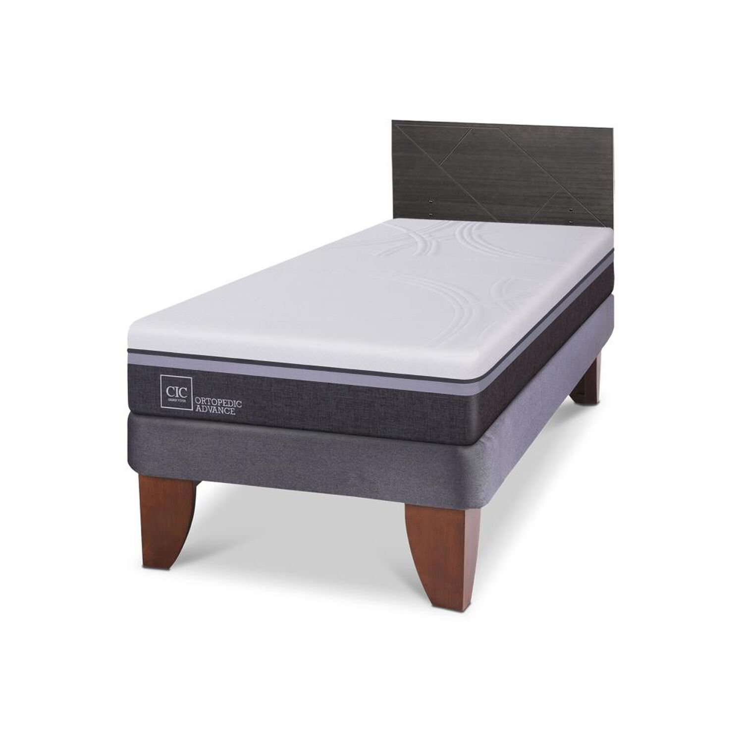 Cama Europea Cic Ortopedic Advance / 1.5 Plazas / Base Normal + Respaldo image number 1.0