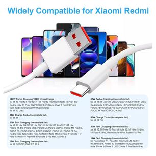 Cable Carga Rapida Usb (6a) Turbo Para Xiaomi Mi 11t, Mi 10t
