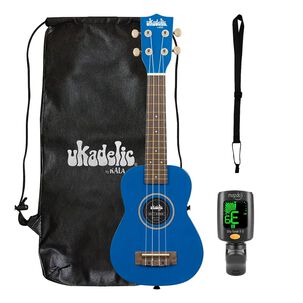 Full Pack Ukelele Kala Ukadelic Soprano Blueink + Afinador Cromático Clip + Correa Allegro