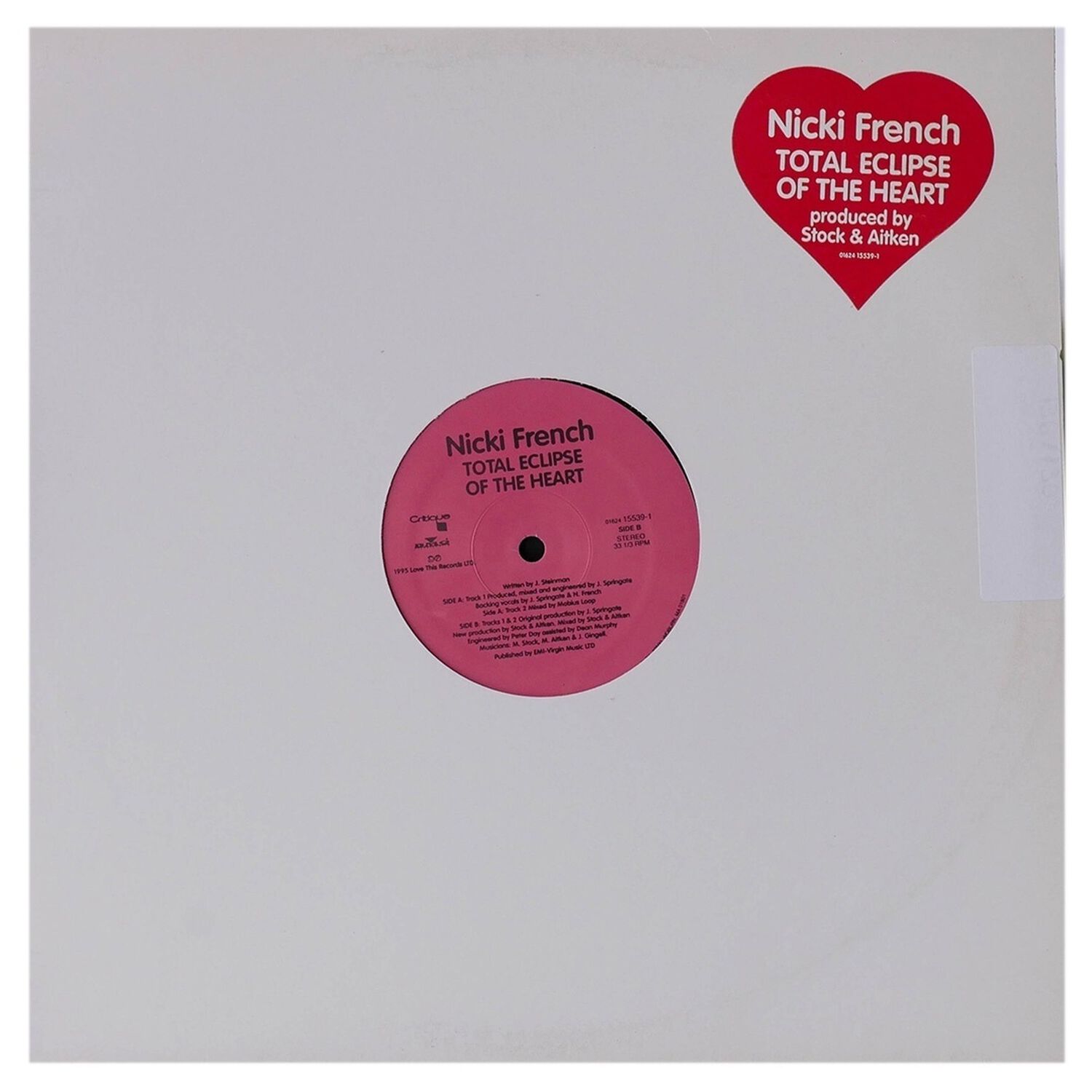 Nicki French - Total Eclipse Of The Heart | 12" Maxi Single Usado image number 0.0