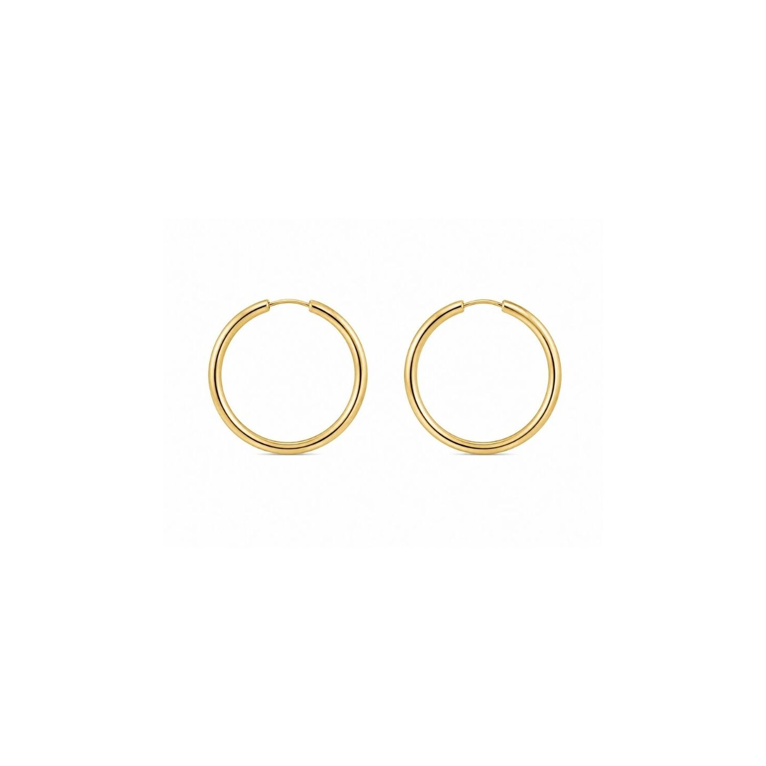 Aros Argolla Tubo 12mm Oro 18k 1.65gr Cl&aacute;sicas Regalo Mujer Dorado image number 2.0