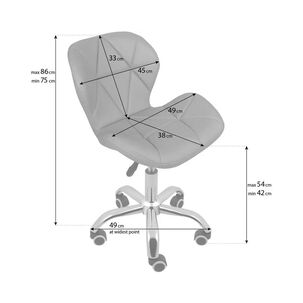 Silla De Escritorio Mariposa Tapizada En Eco Cuero Con Altura Regulable