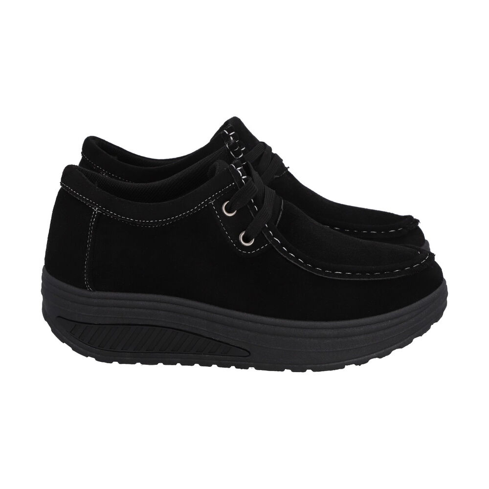 Mocasín Mujer Negro Sole/cordones Police image number 2.0