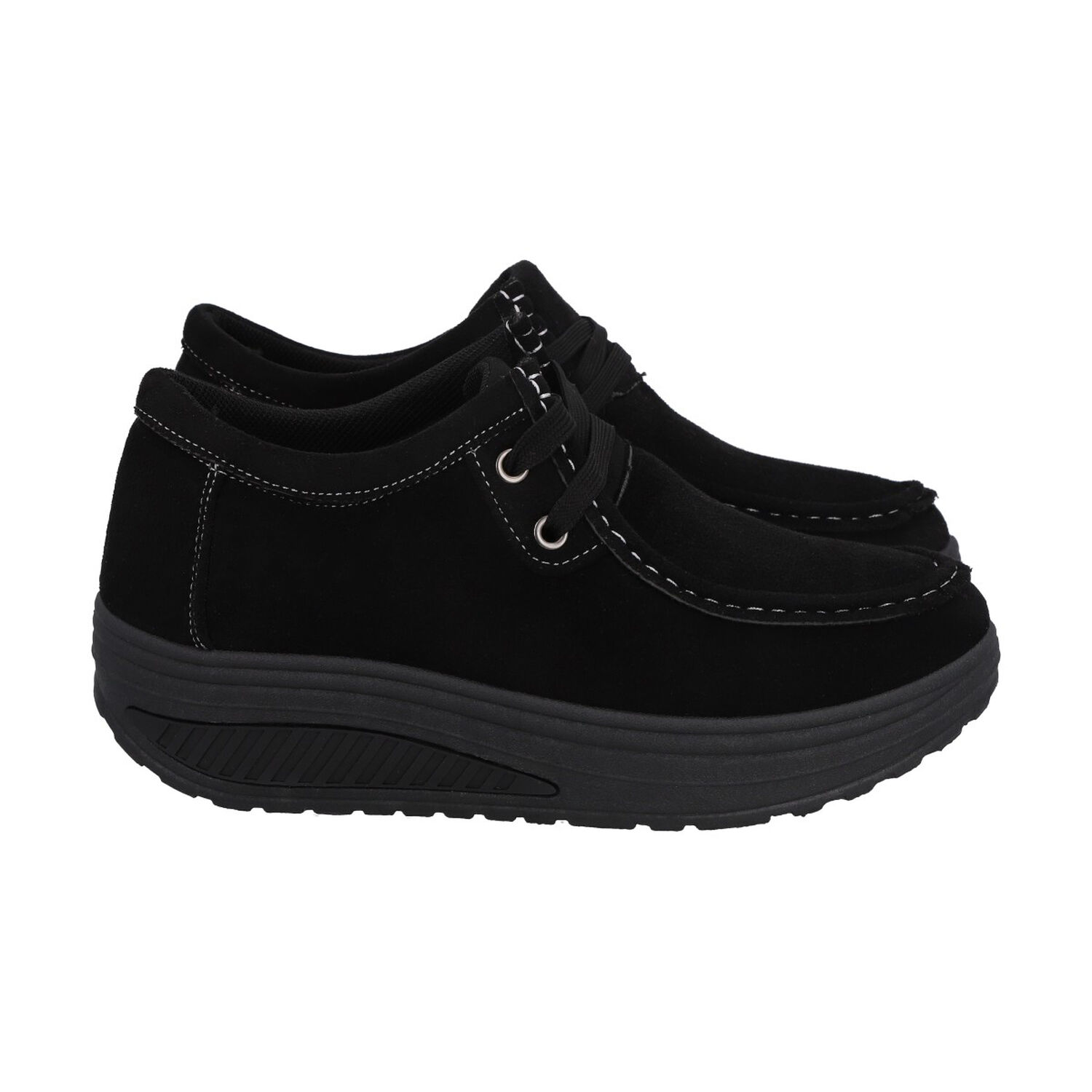 Mocas&iacute;n Mujer Negro Sole/cordones Police image number 2.0