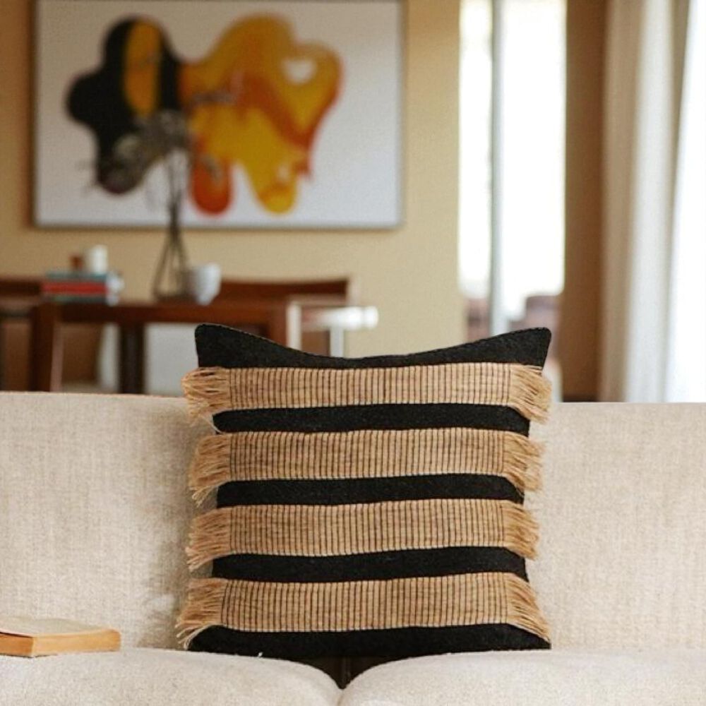 Pack De 02 Fundas De Cojin Con Detalles En Yute 45x45 Cm Md15 image number 0.0