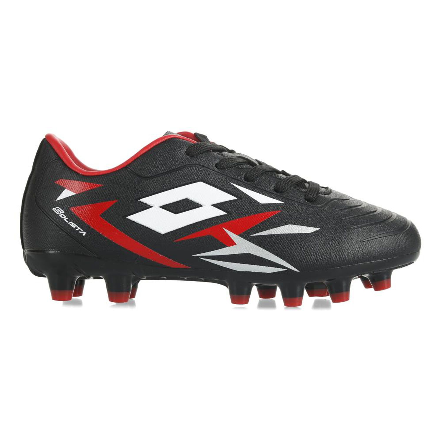 Zapato De F&uacute;tbol Ni&ntilde;o Lotto Solista Fg Jr Negro/rojo image number 2.0