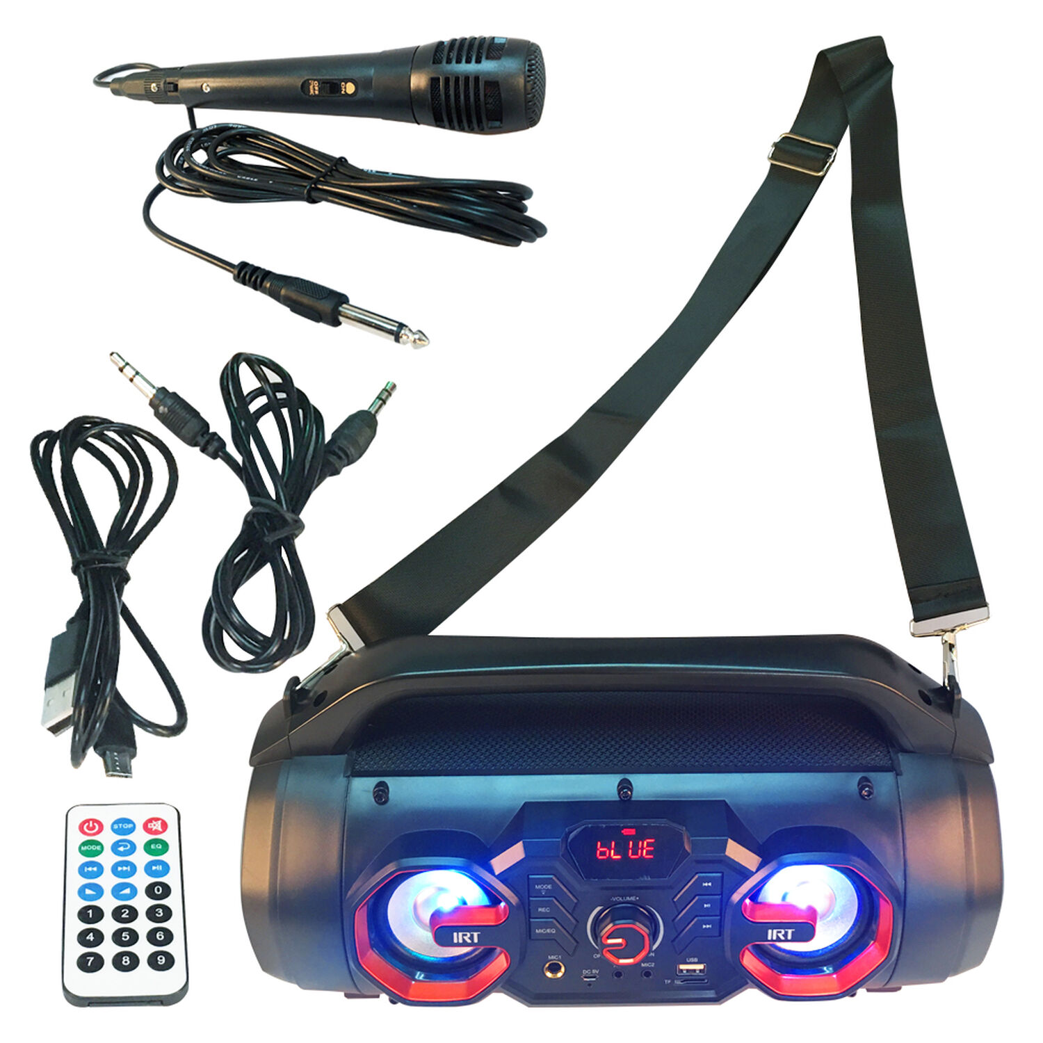 Parlante Bazuca Irt Bluetooth Fm Led Con Micr&oacute;fono 30 Rms image number 10.0