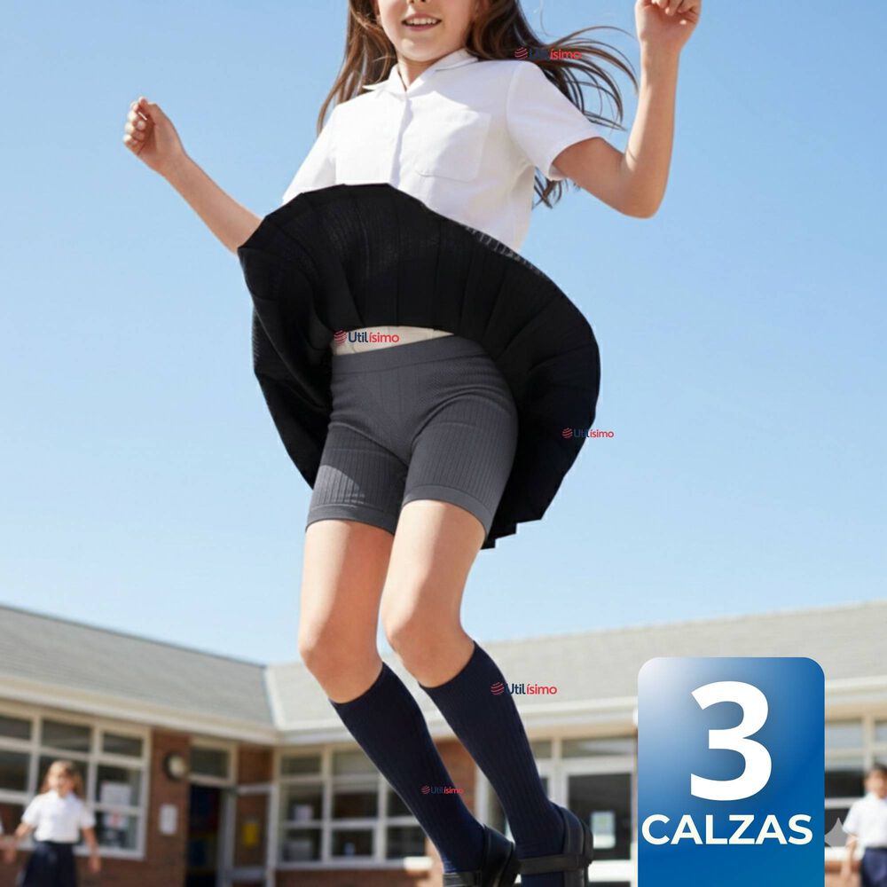 Pack 3 Calzas Cortas Escolar Pata Deportivas Ni&ntilde;a Juvenil Color G image number 0.0