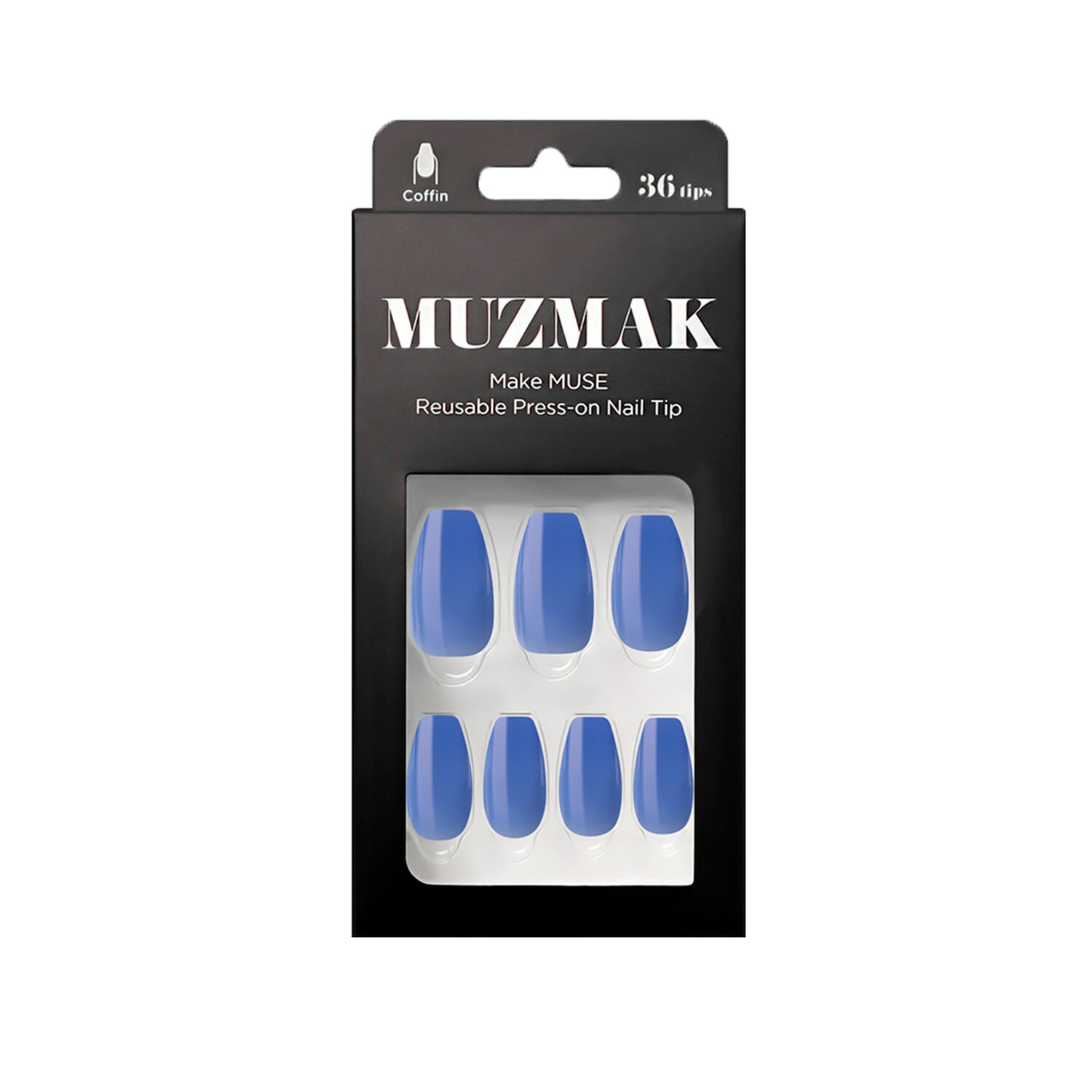 Muzmak - U&ntilde;as Press On Mystic Blue Coffin 36 U. image number 0.0